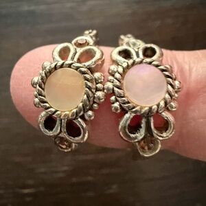 Elegant Gold and Cream Women's Vintage Earrings